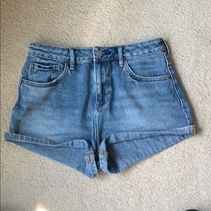 High rise jean shorts
